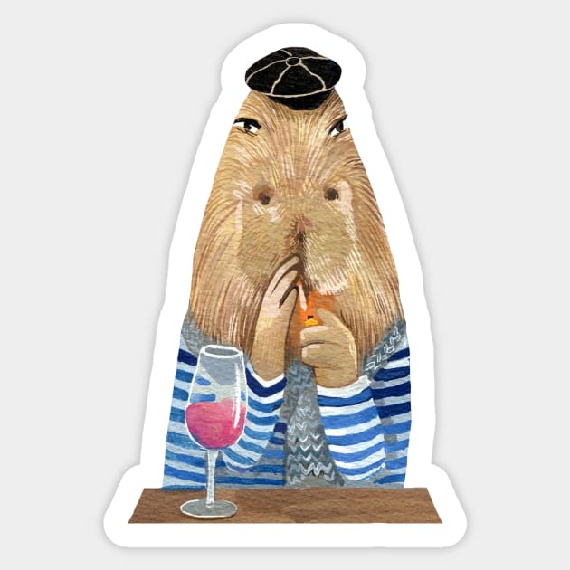 French Style Capybara Sticker by argiropulo